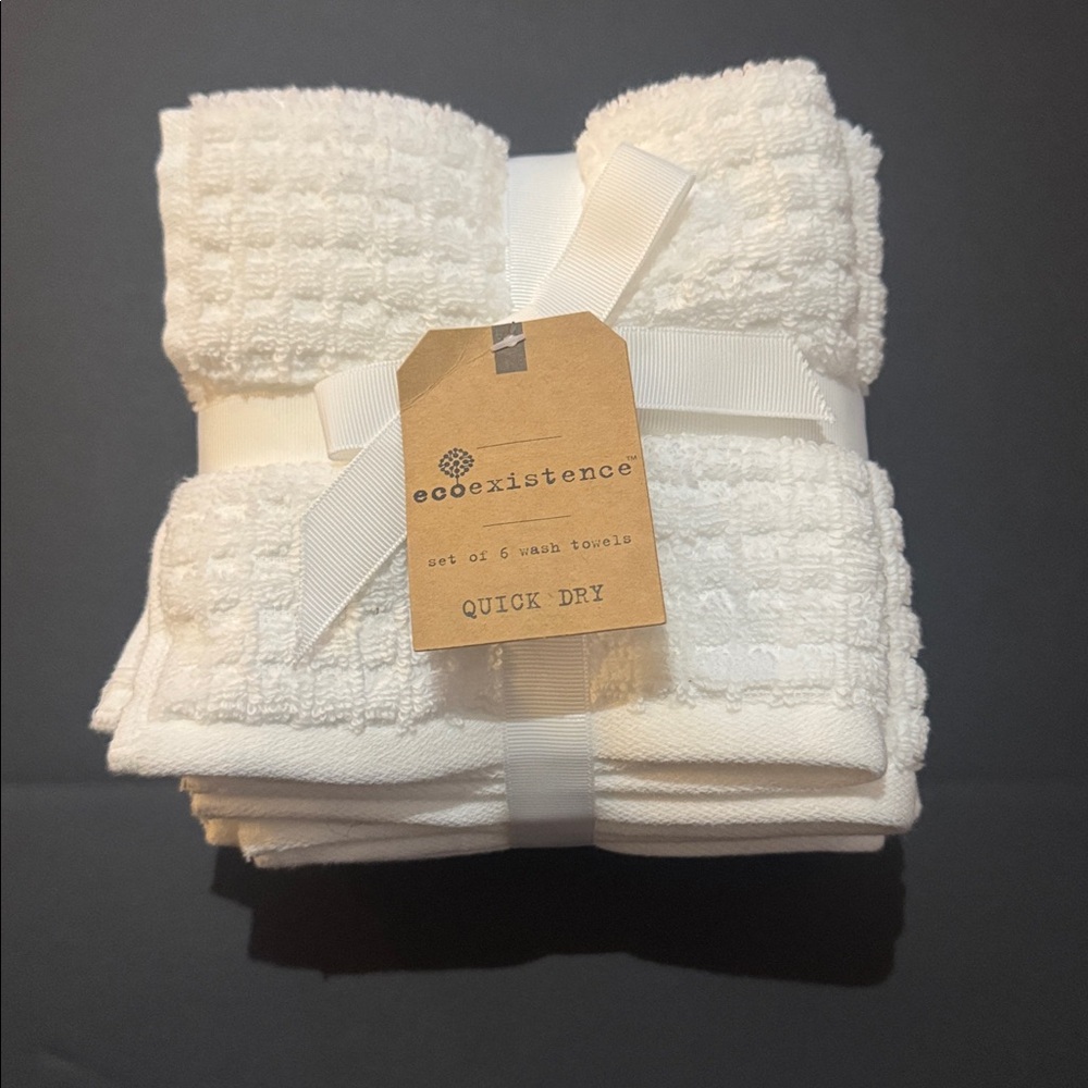 10pc ECOEXISTENCE Oversized Quick Dry 100% Cotton Bath Towel Set - White - Picture 6 of 8